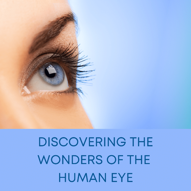 Blog title & person's eye looking up.